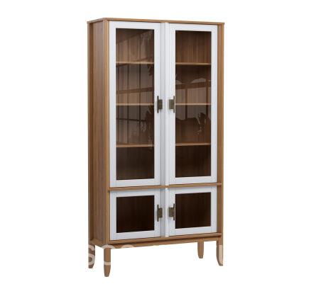 Шкаф Бридж широкий с 4 стеклянными дверями